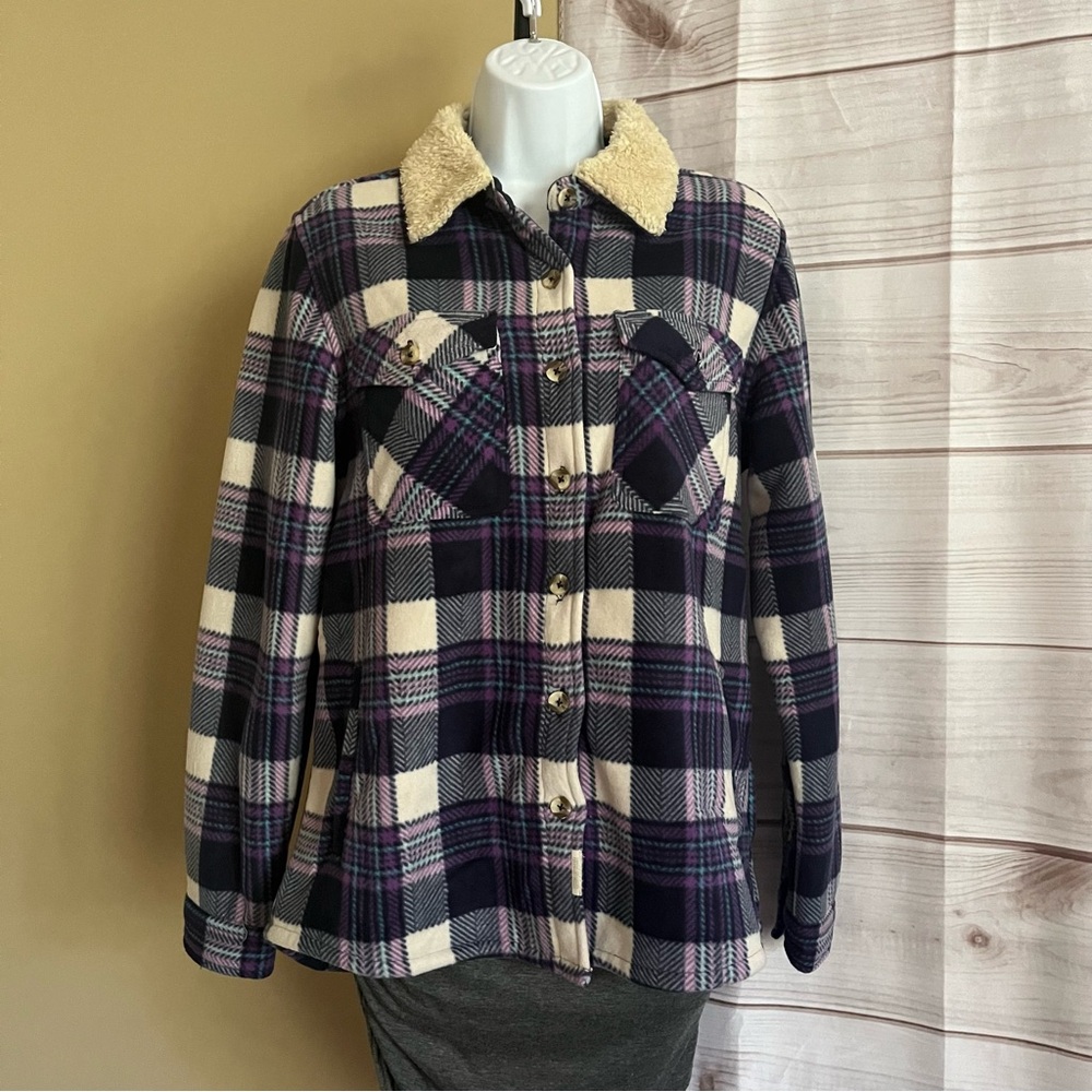 Soho Threads Flannel Sherpa Shacket - image 4